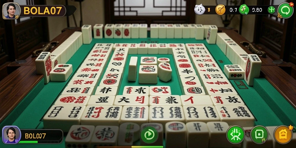 Tampilan gameplay BOLA07 yang seru dan menantang dalam permainan Mahjong.