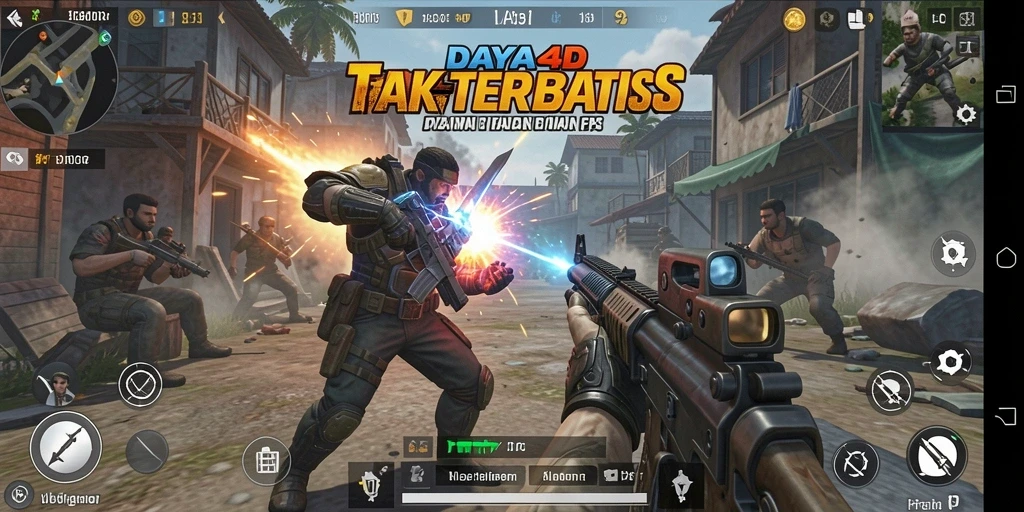 Screenshot gameplay DAYA4D menampilkan pertempuran yang intens dan seru.