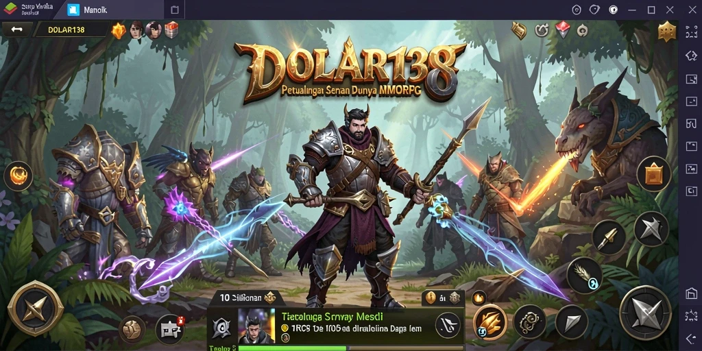 Screenshot utama DOLAR138 menampilkan aksi pertarungan antar karakter MMORPG.