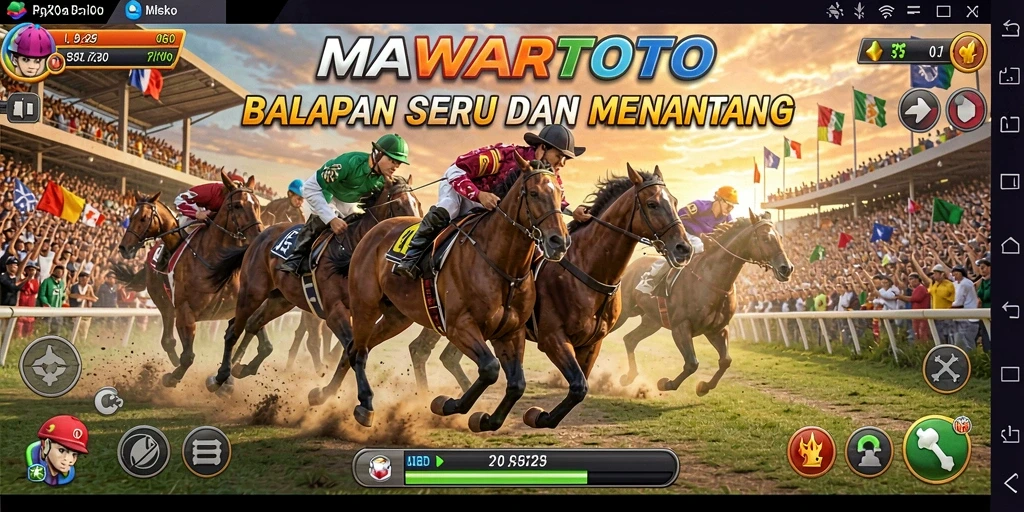 Tampilan gameplay seru balapan di MAWARTOTO dengan grafik menawan.