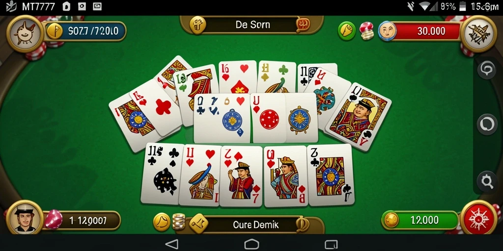 Tampilan gameplay menarik dari MT777 saat bermain Domino.