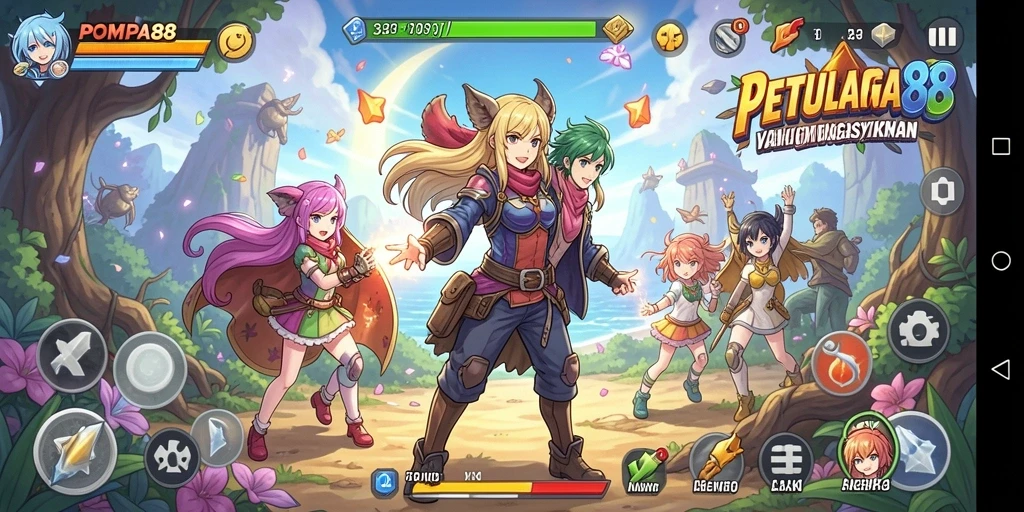 Gameplay seru POMPA88 dengan karakter anime yang menarik.