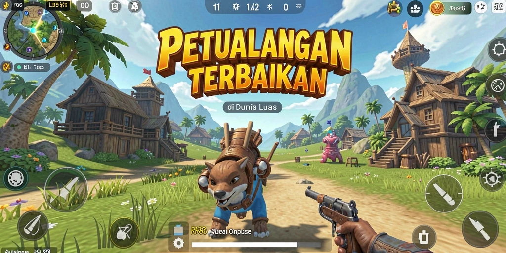 Tampilan gameplay petualangan di dunia terbuka RK88