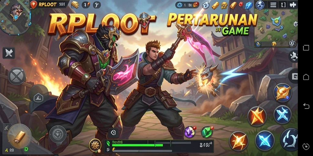 Tangkapan layar gameplay RPLOOT dengan aksi pertarungan yang menegangkan.