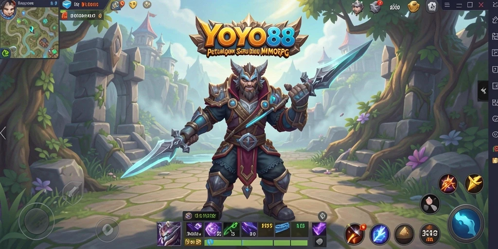 Screenshot utama YOYO88 menampilkan aksi seru dalam gameplay MMORPG.