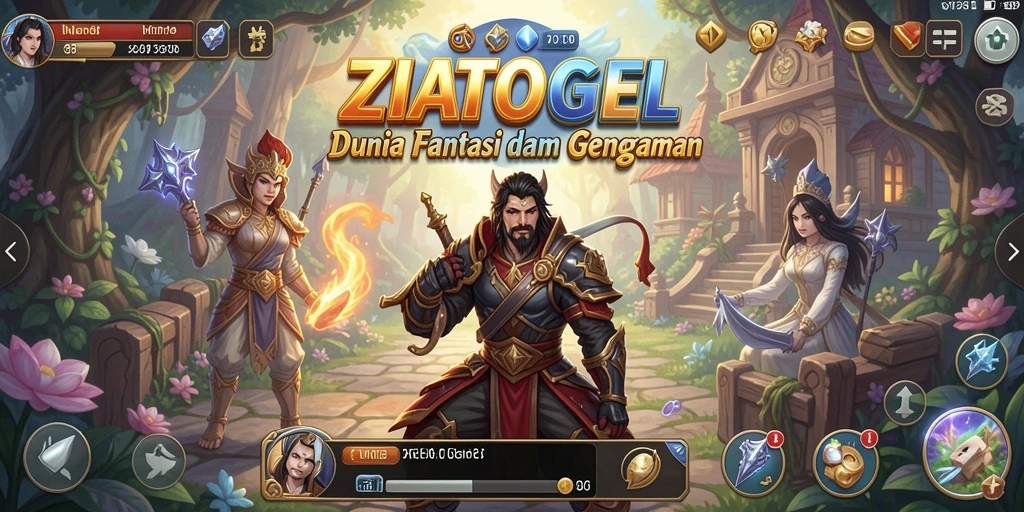 Gameplay ZIATOGEL dengan pertempuran melawan monster yang menantang.